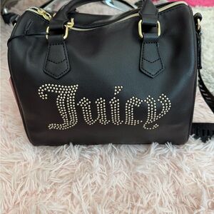 Juicy Couture Black Satchel with Gold Accents